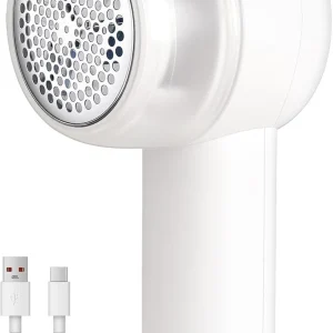 Electric Fabric Shaver Lint Remover USB Rechargeable Clothes Defuzzer White
